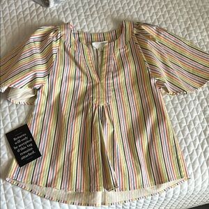 Pomander Place Yellow and Red Striped Blouse